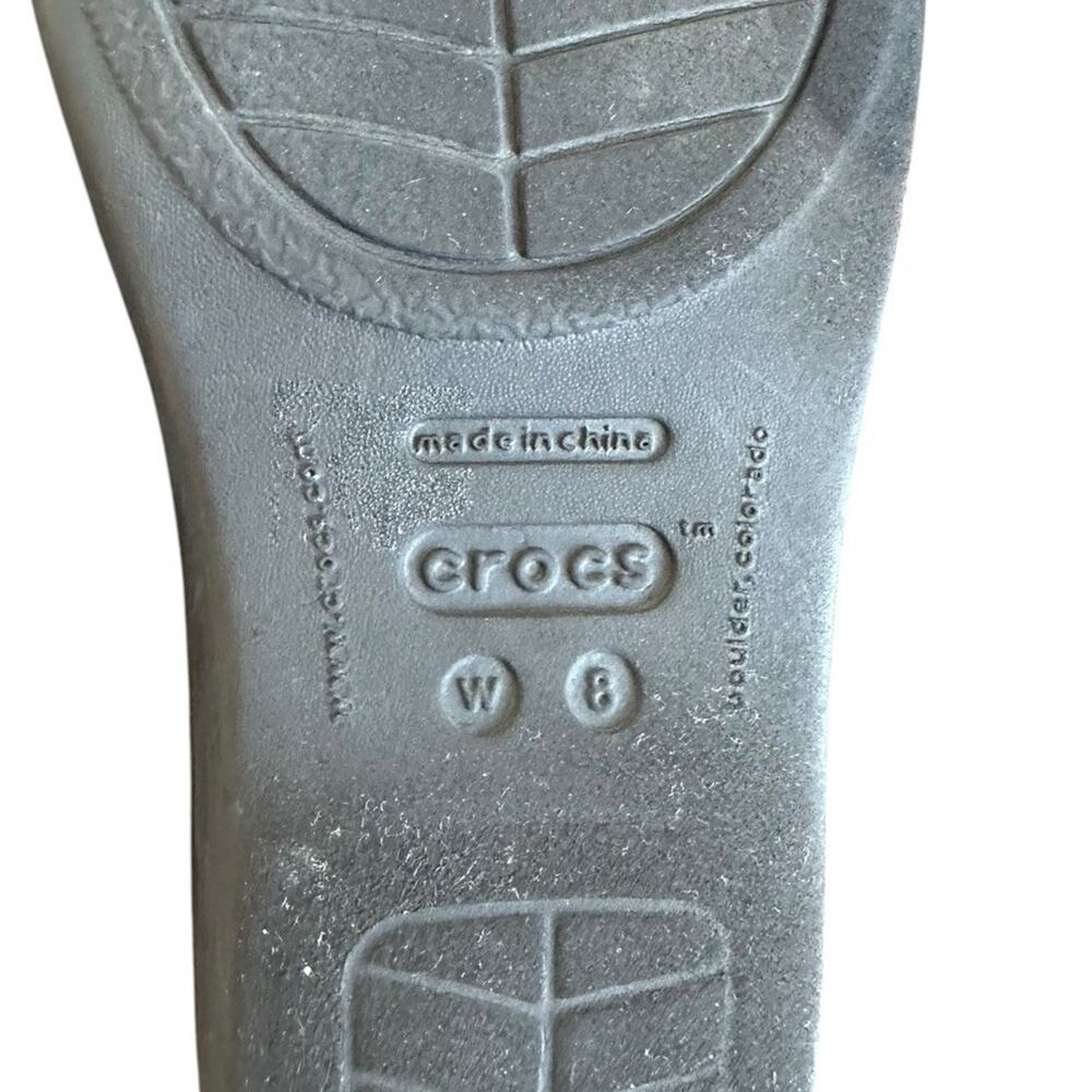 Crocs Women’s Black Rhonda Strappy Wedge Sandal Beach Comfort Travel Size 8 - Picture 7 of 7